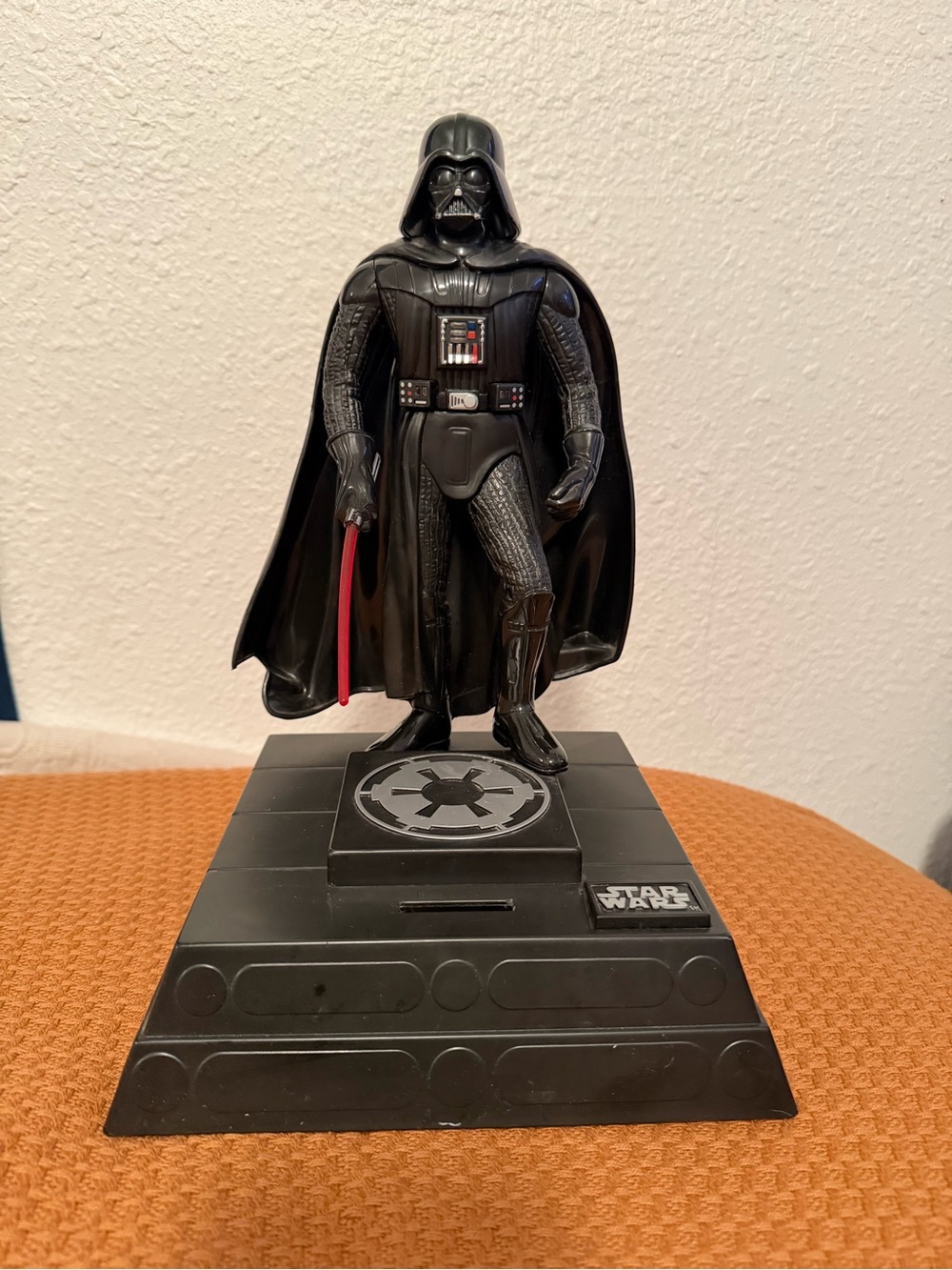 Star Wars Talking Darth Vader Light-Up Figurine Coin Bank Tested Works!